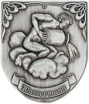 Zinn-Emblem Wappenform Sternzeichen "Widder"