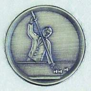 Zinn-Emblem 50mm Billard "Caramboulage"