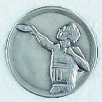 Zinn-Emblem 50mm Leichtathletik "Diskuswerfer"