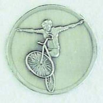 Zinn-Emblem 50mm Radsport "Kunstradfahren"