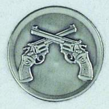 Zinn-Emblem 50mm Schützen "Colt"