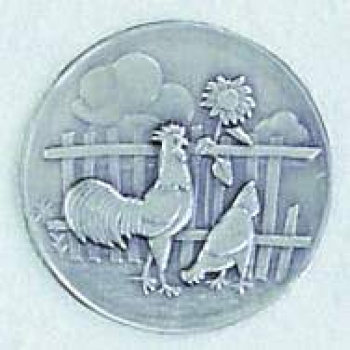 Zinn-Emblem 50mm Kleintierzucht "Hühnerzucht"