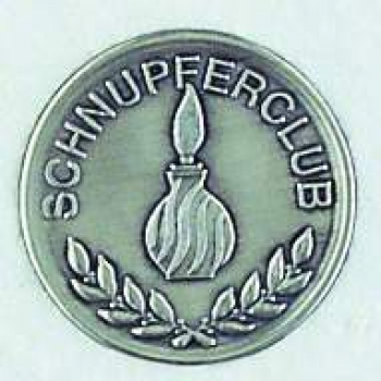 Zinn-Emblem 50mm Rauchen "Schnupfer-Club"