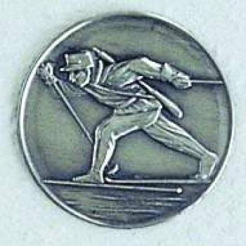 Zinn-Emblem 50mm Ski und Rodel "Biathlon"