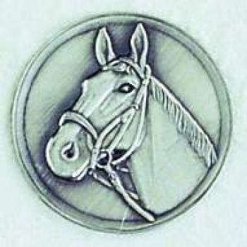 Zinn-Emblem 50mm Reiten "Pferdekopf"