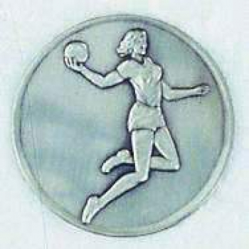 Zinn-Emblem 50mm Handball Damen