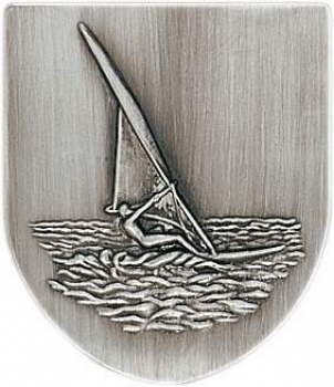 Zinn-Emblem Wappenform Surfen