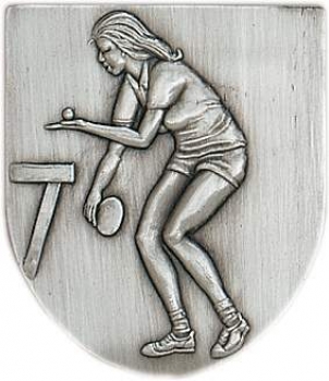 Zinn-Emblem Wappenform Tischtennis Damen
