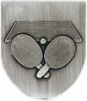 Zinn-Emblem Wappenform Tischtennis