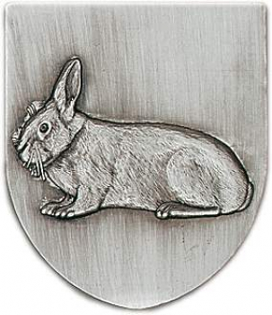 Zinn-Emblem Wappenform Kaninchen "Lohkaninchen"