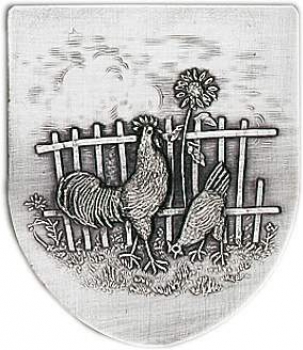 Zinn-Emblem Wappenform Kleintierzucht "Hühnerzucht"