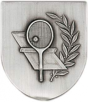 Zinn-Emblem Wappenform Tennis