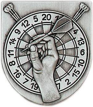 Zinn-Emblem Wappenform Darts