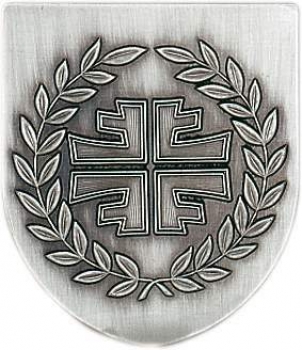 Zinn-Emblem Wappenform Turnen