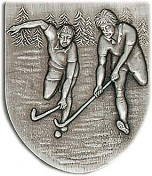 Zinn-Emblem Wappenform Hockey
