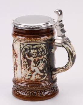 Preview: Krug 0,25 Ltr. mit gegossenen Zinndeckel