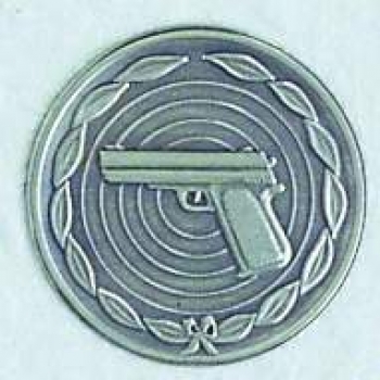 Zinn-Emblem 50mm Schützen "Pistole"