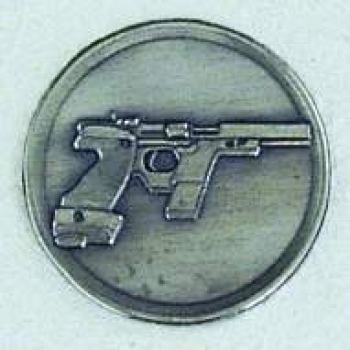 Zinn-Emblem 50mm Schützen "Pistole"