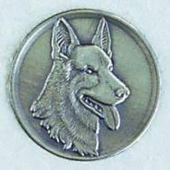 Zinn-Emblem 50mm Hunde "Schäferhund"
