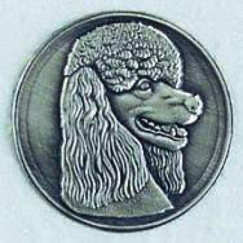Zinn-Emblem 50mm Hunde "Pudel"