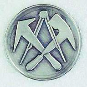 Zinn-Emblem 50mm Berufe "Dachdecker"
