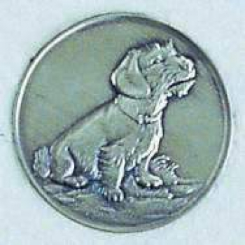 Zinn-Emblem 50mm Hunde "Rauhaar-Teckel"