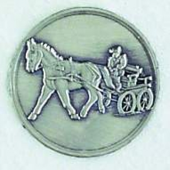 Zinn-Emblem 50mm Reiten "Einspänner"