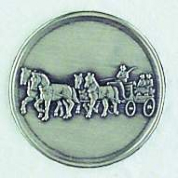 Zinn-Emblem 50mm Reiten "Vierspänner"