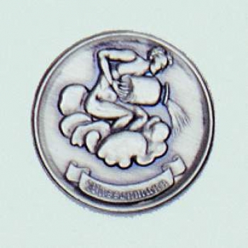 Zinn-Emblem 50mm Sternzeichen "Wassermann"