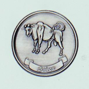 Zinn-Emblem 50mm Sternzeichen "Stier"