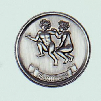 Zinn-Emblem 50mm Sternzeichen "Zwillinge"