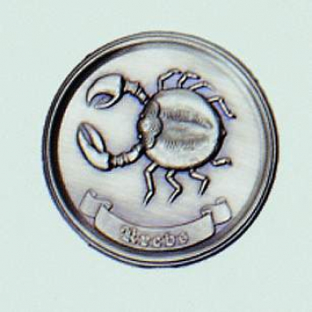 Zinn-Emblem 50mm Sternzeichen "Krebs"