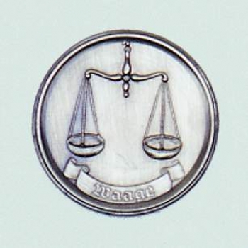 Zinn-Emblem 50mm Sternzeichen "Waage"