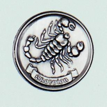 Zinn-Emblem 50mm Sternzeichen "Skorpion"