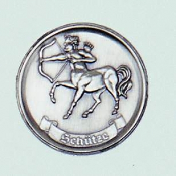 Zinn-Emblem 50mm Sternzeichen "Schütze"