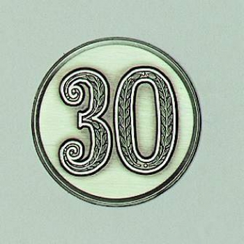 Zinn-Emblem 50mm Jubiläum 30