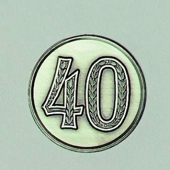 Zinn-Emblem 50mm Jubiläum 40