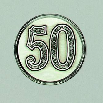 Zinn-Emblem 50mm Jubiläum 50