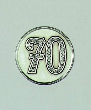 Zinn-Emblem 50mm Jubiläum 70
