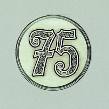 Zinn-Emblem 50mm Jubiläum 75