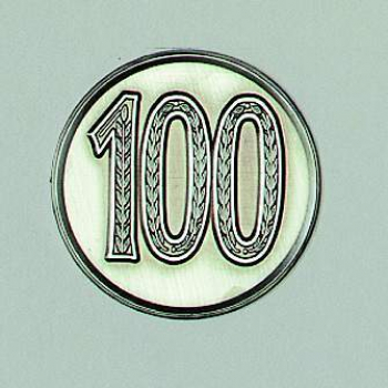 Zinn-Emblem 50mm Jubiläum 100