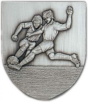 Zinn-Emblem Wappenform Fußball
