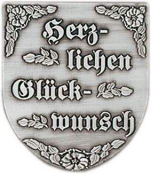 Zinn-Emblem Wappenform Jubiläum