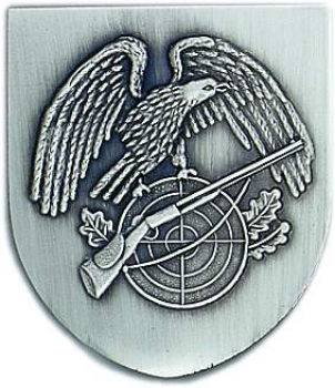 Zinn-Emblem Wappenform Schützen "Schützenadler"