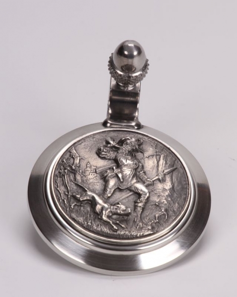 Zinndeckel Jagd geprägt