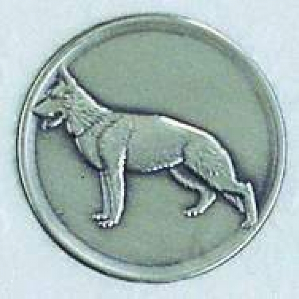 Zinn-Emblem 50mm Hunde "Schäferhund"