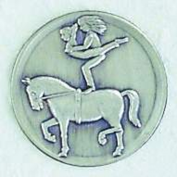 Zinn-Emblem 50mm Reiten "Voltigieren"