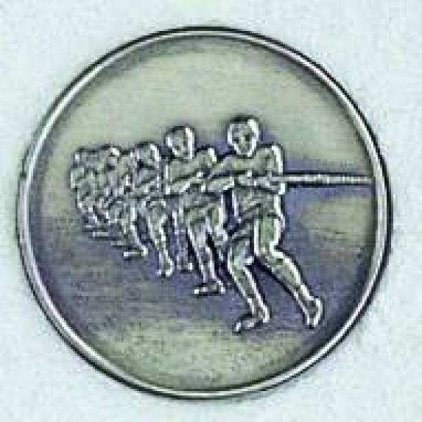 Zinn-Emblem 50mm Tauziehen