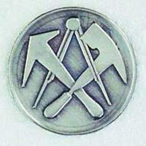 Zinn-Emblem 50mm Berufe "Dachdecker"