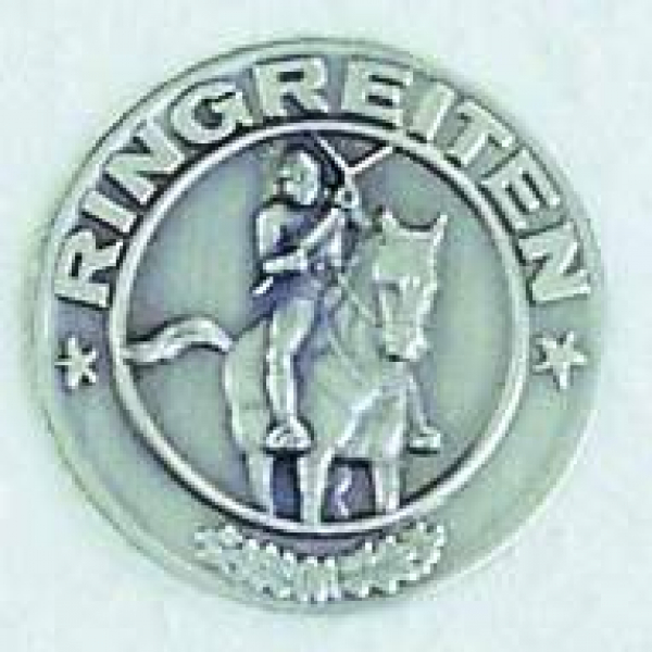 Zinn-Emblem 50mm Reiten "Ringreiten"